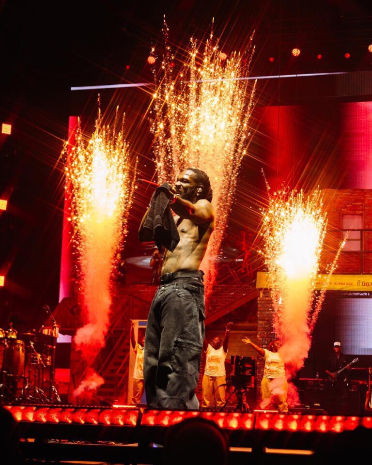 Burna Boy Performing at stage at Scotia Bank arena for Toronto Concert