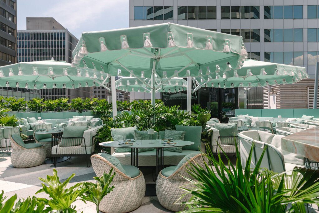 Green Tables at Ultra-Patio-Toronto-s-Best-Patios-Talk-of-Toronto