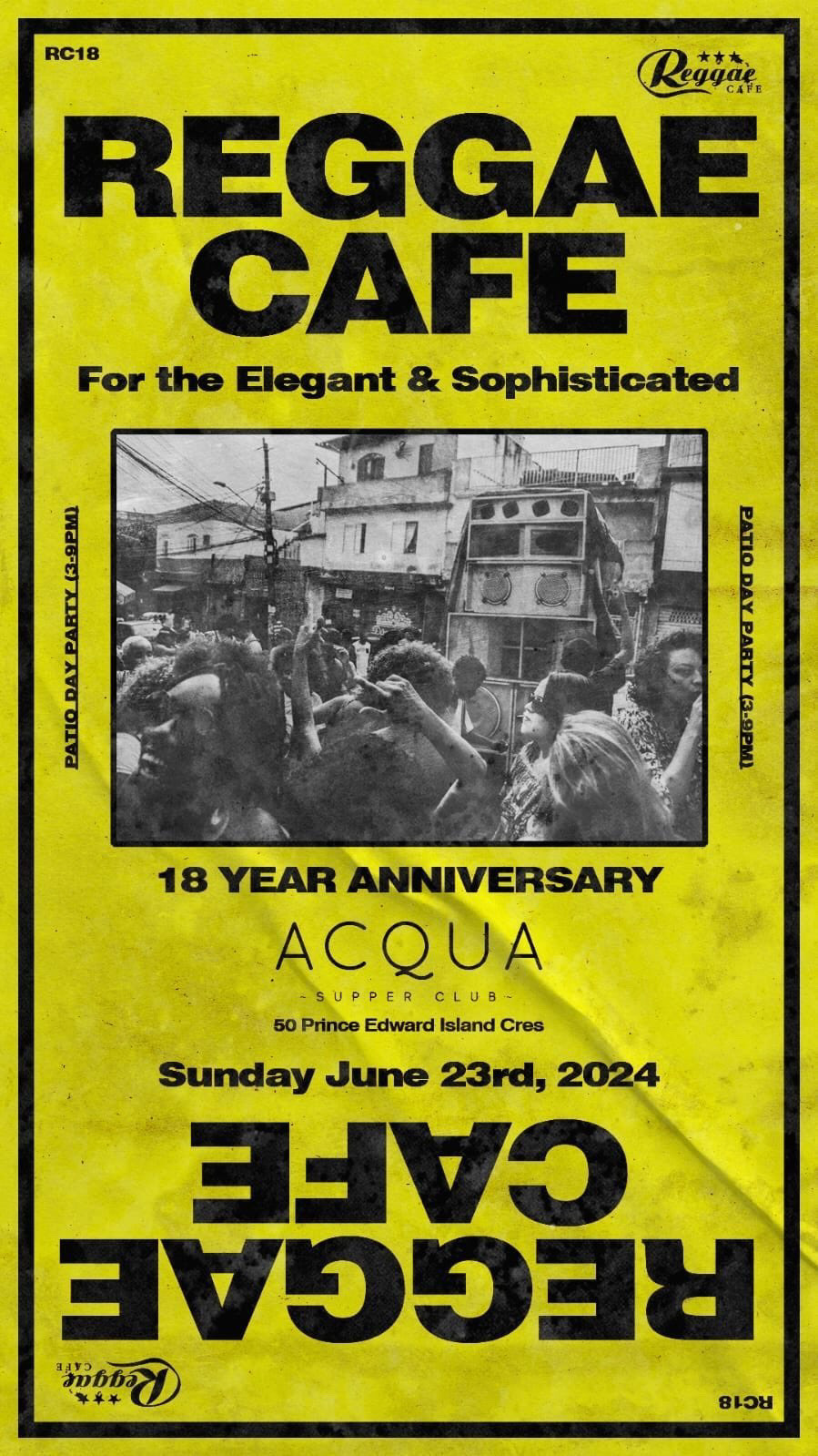 18 Year Anniversary Edition Flyer for Reggae Cafe