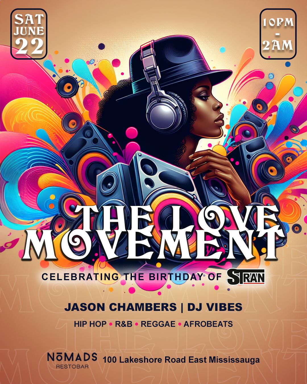 Flyer for the Love Movement Party