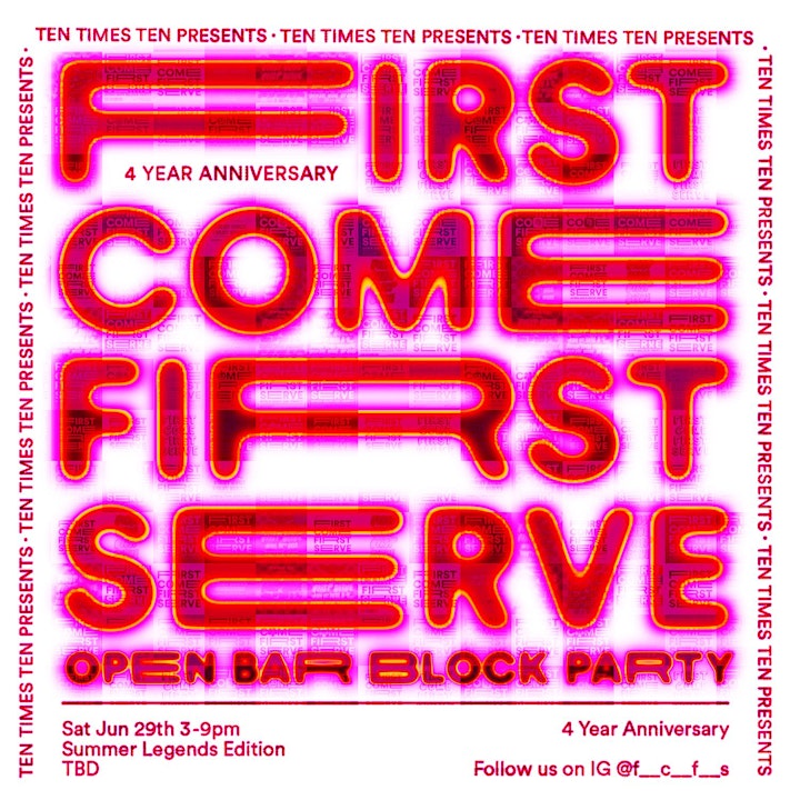 First Come First Serve Toronto Day Party Flyer