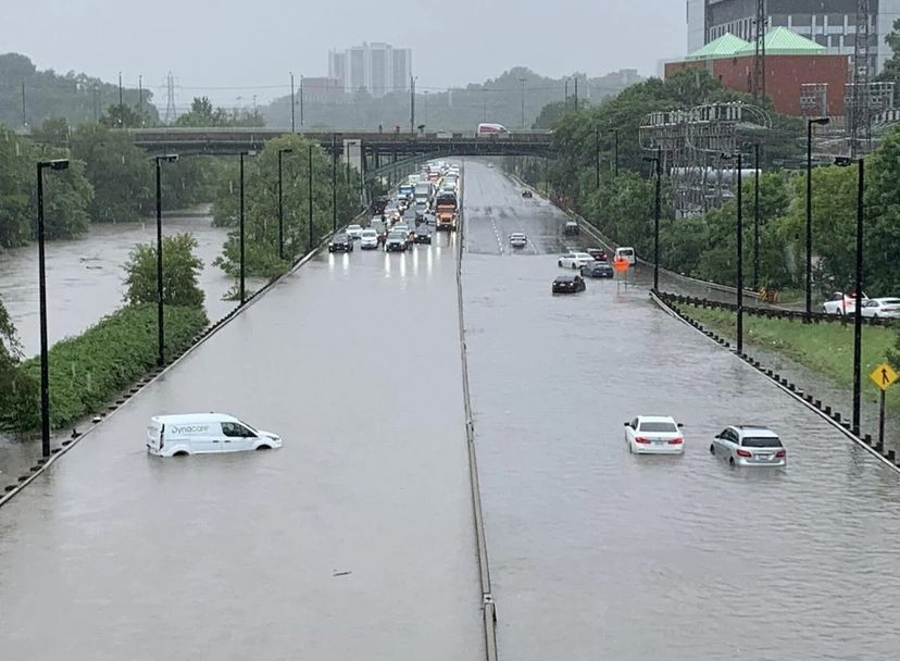 Toronto DVP Highway Flooded