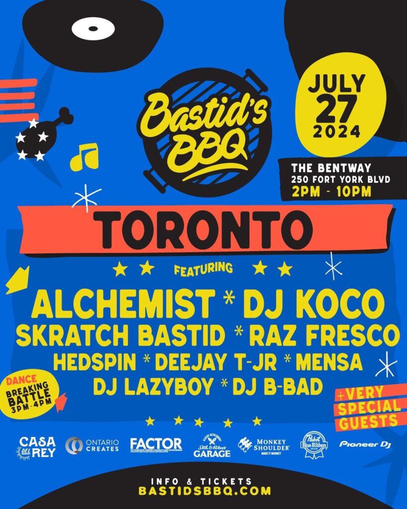 Day 1 Roster Flyer for - DJ Skratch Bastid BBQ Toronto  Event 2024