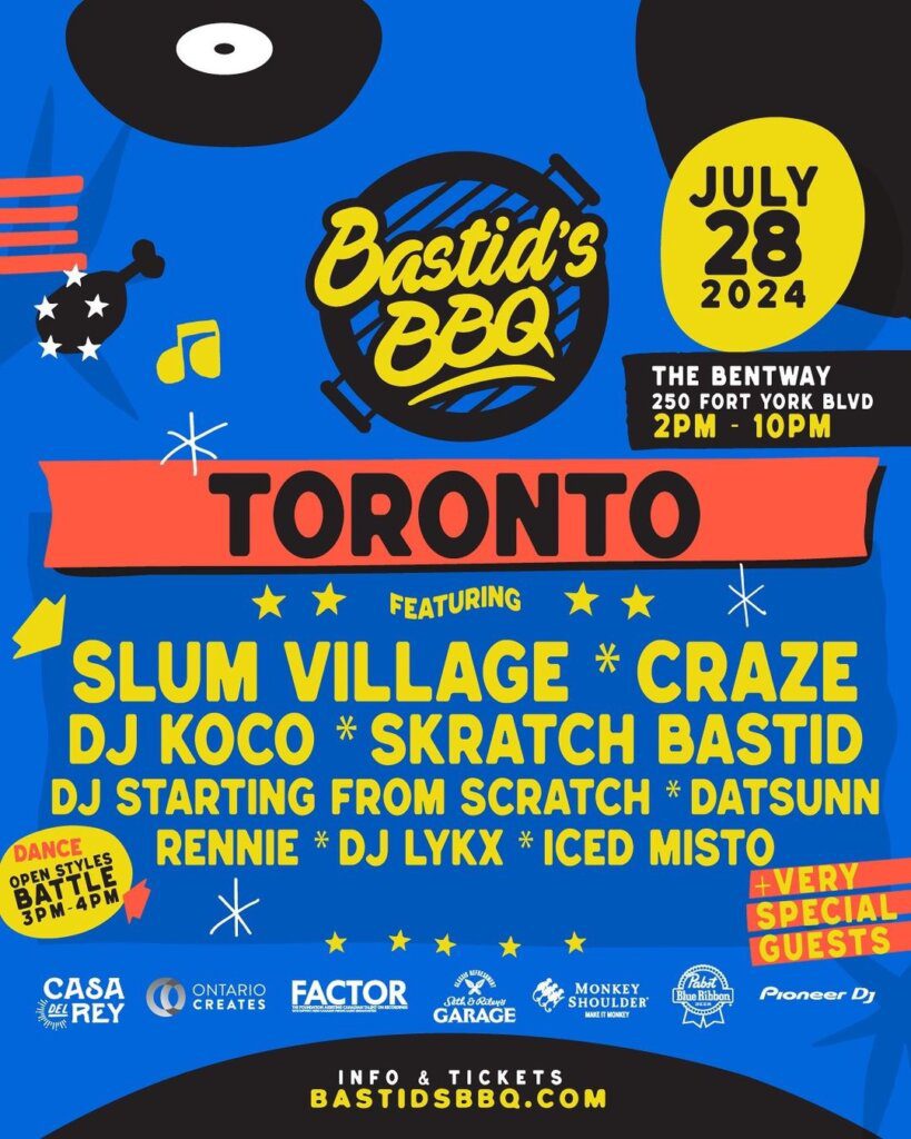 Day 2 Roster Flyer for - DJ Skratch Bastid BBQ Toronto  Event 2024