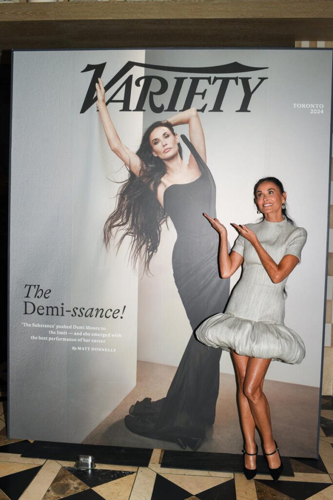 Demi Moore posing at  TIFF Variety Cover Party-Talk-of-Toronto-2024