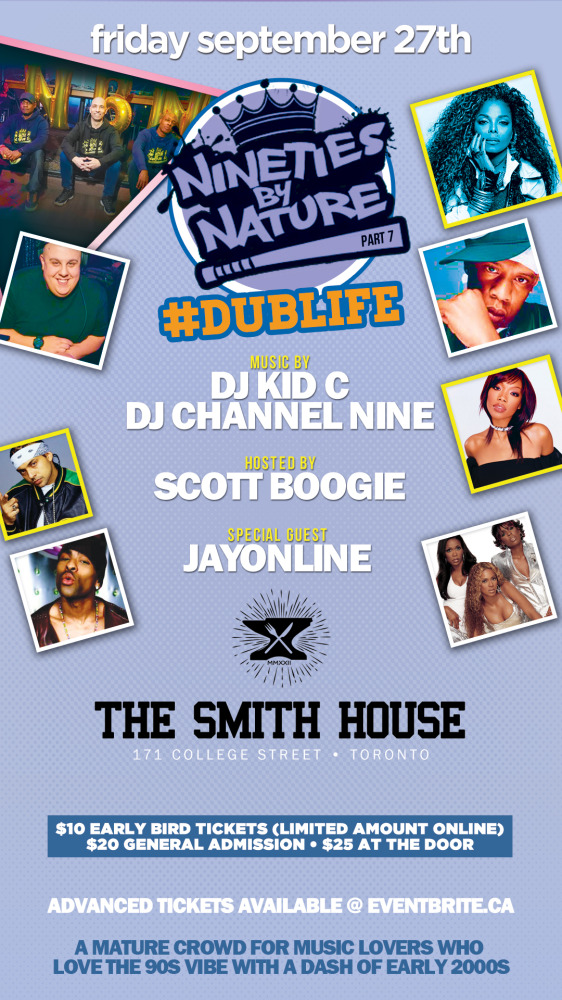 NINETIES BY NATURE party flyer