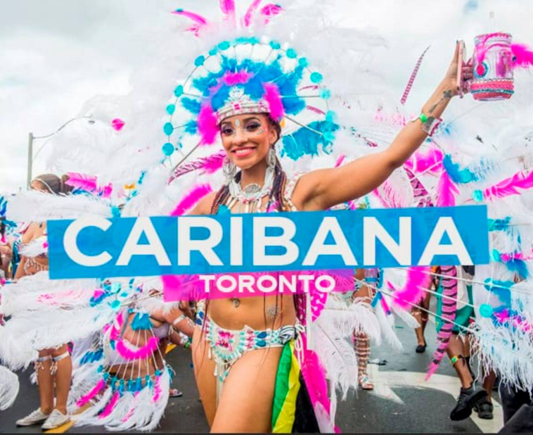 A lady dancing in a costume at the Toronto Caribana Parade