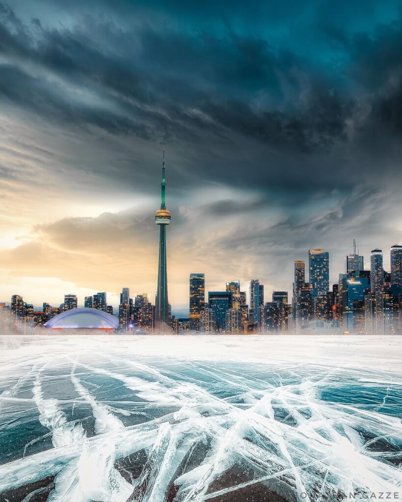 Toronto Polar Vortex - Frozen Lake Ontario in Winter