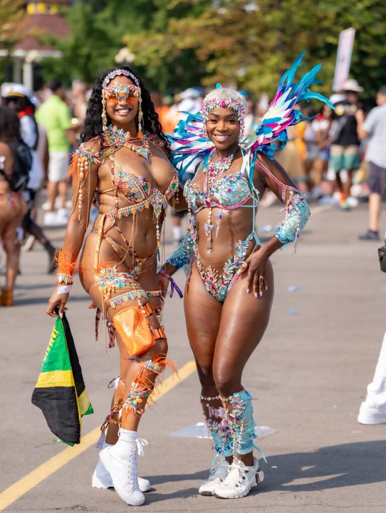 Beautiful ladies in a costume at Toronto Caribana Carnival Parade