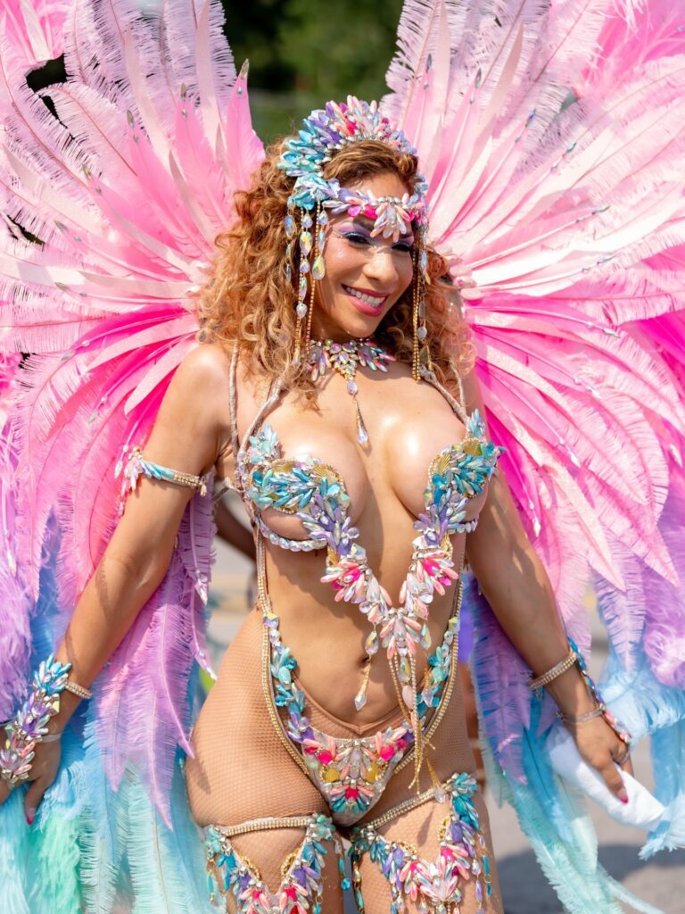 Beautiful lady in a costume at Toronto Caribana Carnival Parade