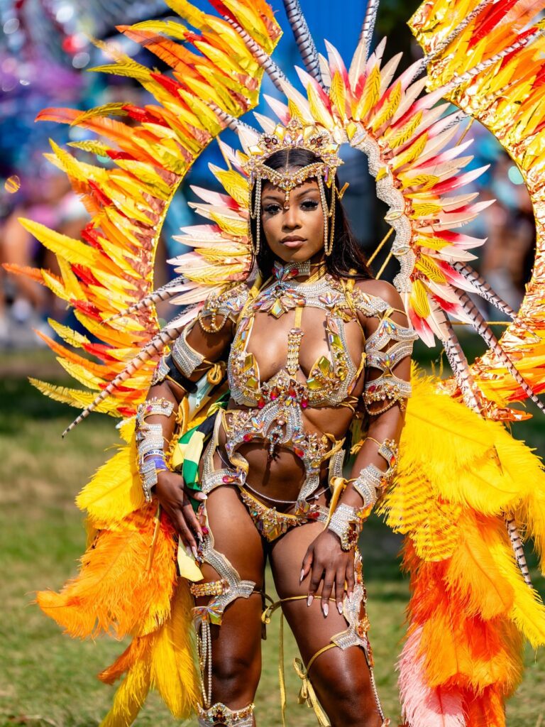 Beautiful lady in a costume at Toronto Caribana Carnival Parade