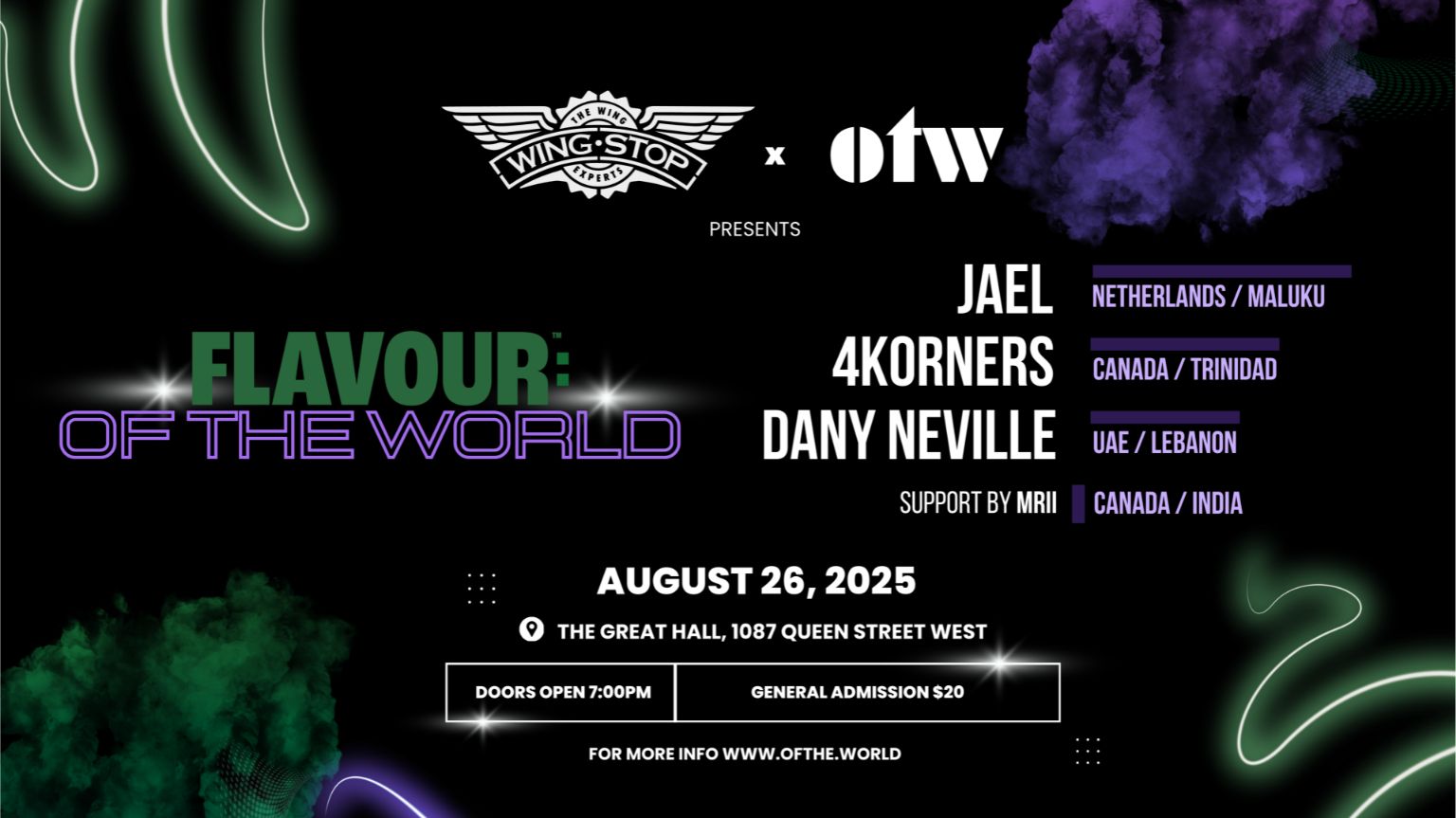 flavours-of-the-world-wingstop-dj-4korners-toronto-events flyer