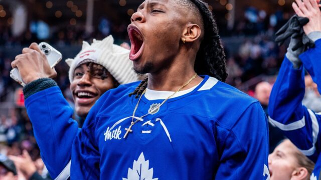 excited maple leafs fan