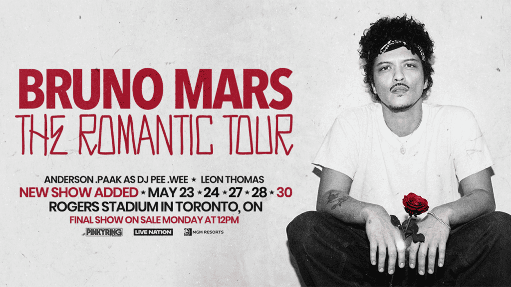 Bruno Mars Toronto Concert Flyer