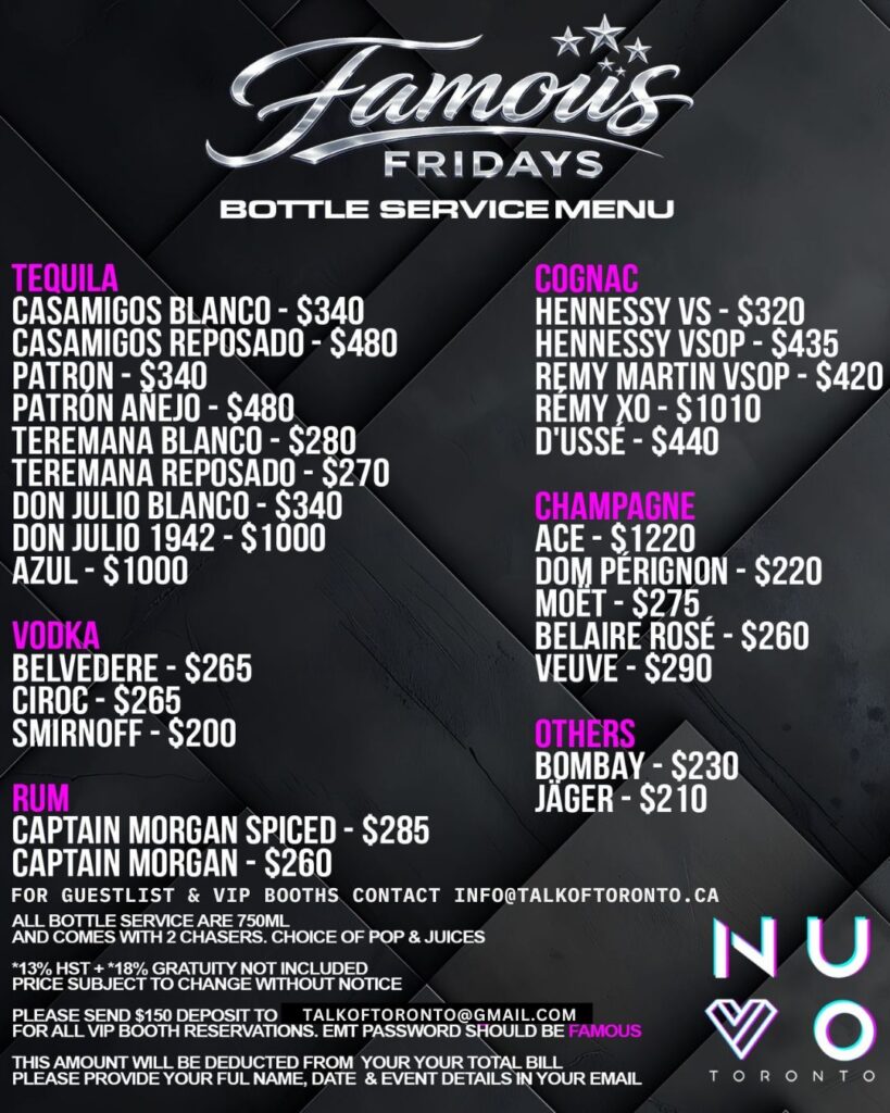 Famous Fridays Nuvo Toronto