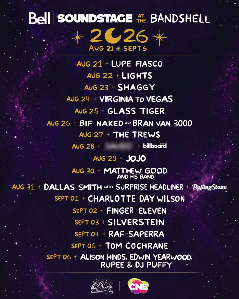 2026 CNE Bell SOUNDSTAGE lineup