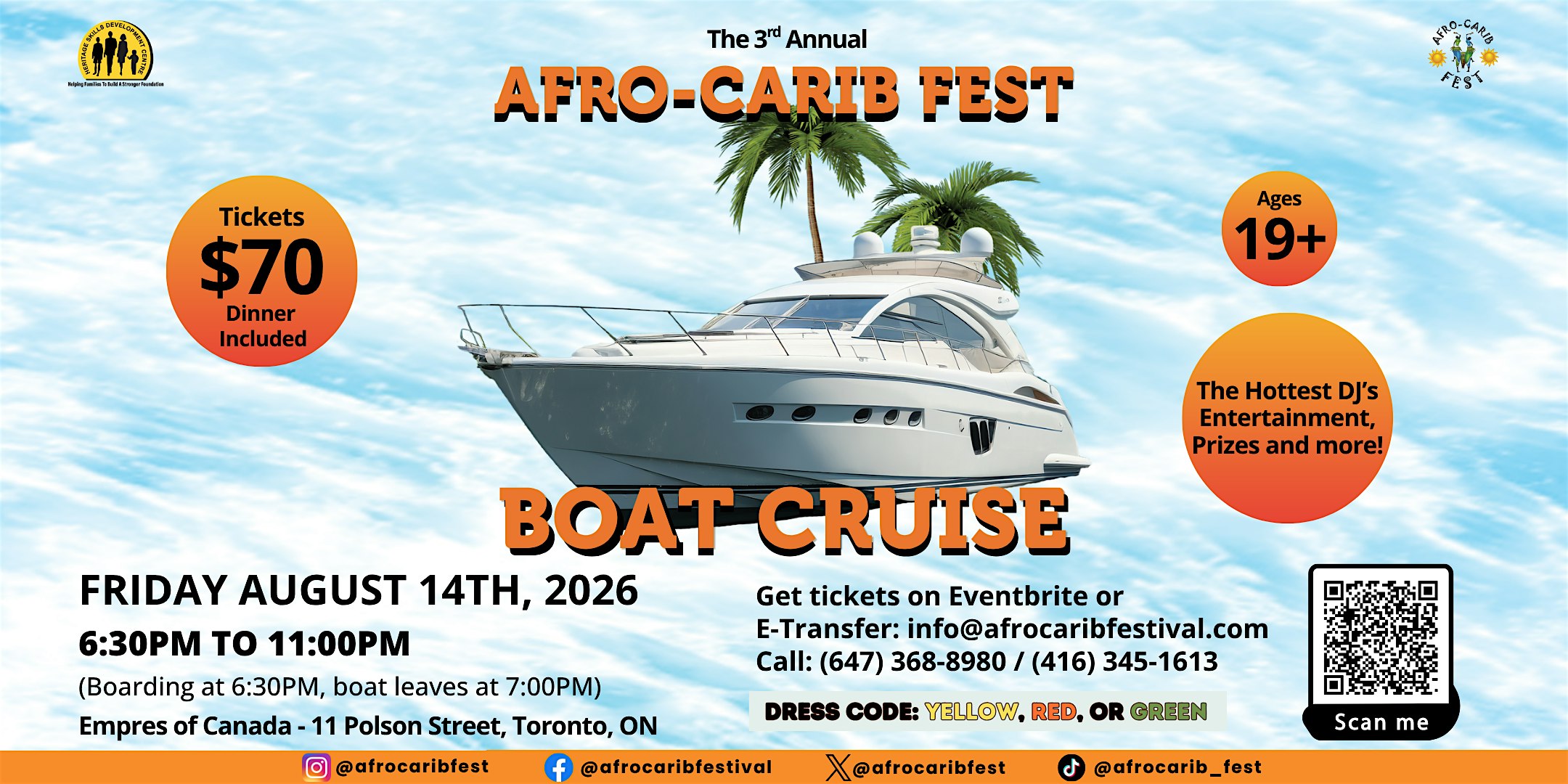 Afro-Carib Fest Boat Cruise 2026 Toronto at 11 Polson St