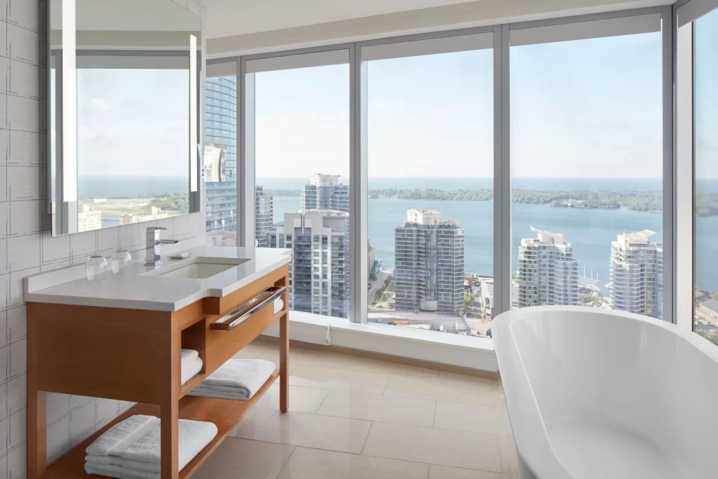 Modern guest bathroom at Delta Hotels by Marriott Toronto