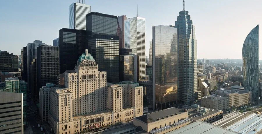 Fairmont Royal York hotel in the Toronto skyline near Union Station
