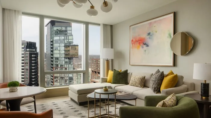 One-bedroom suite living area at Four Seasons Hotel Toronto