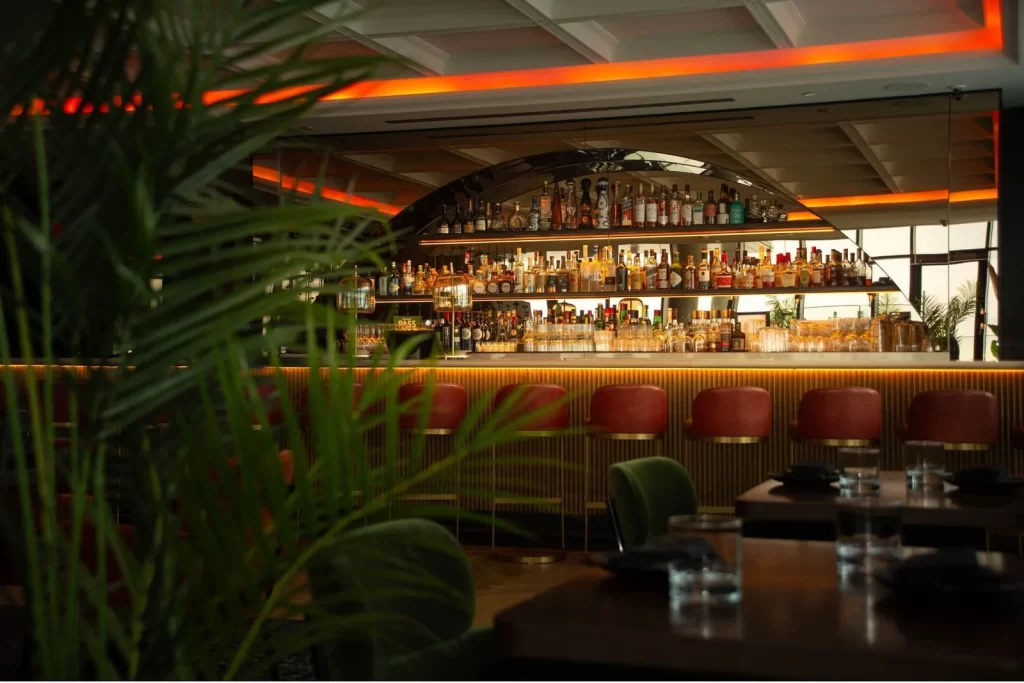 Restaurant and bar interior at Hotel X Toronto