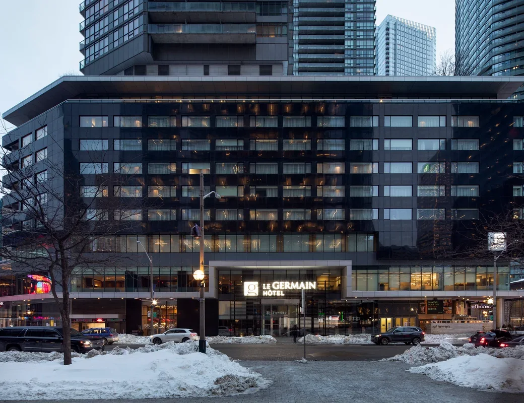 Entrance and valet area at Le Germain Hotel Toronto Maple Leaf Square