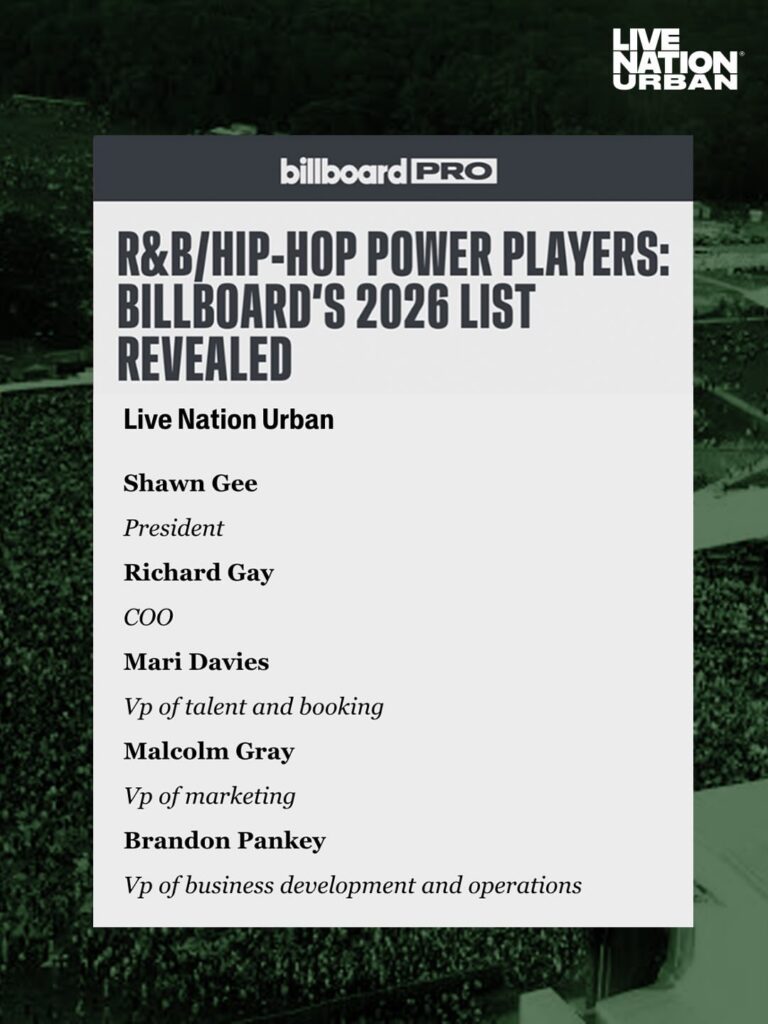 Live Nation Urban Billboard 2026 R&B/Hip-Hop Power Players Toronto photo