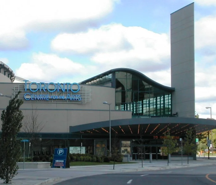 Exterior of Meridian Arts Centre in Toronto, shown under its former Toronto Centre for the Arts name