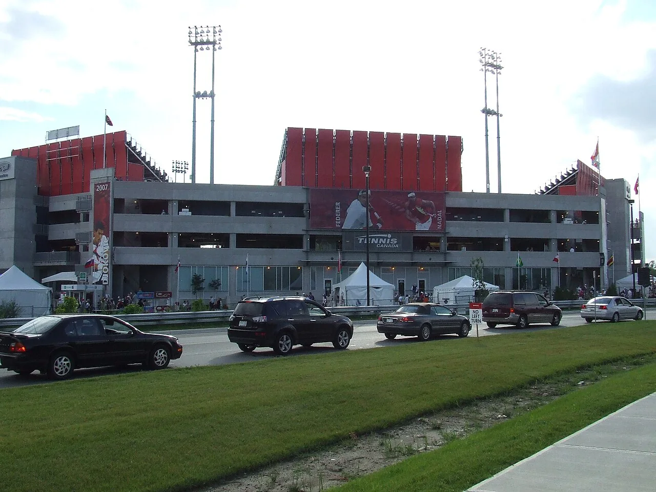 Exterior of Sobeys Stadium in Toronto, shown under its former Rexall Centre branding