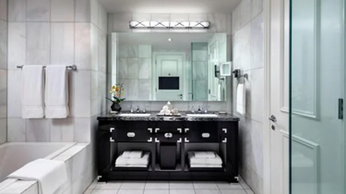 Marble guest bathroom at The St. Regis Toronto