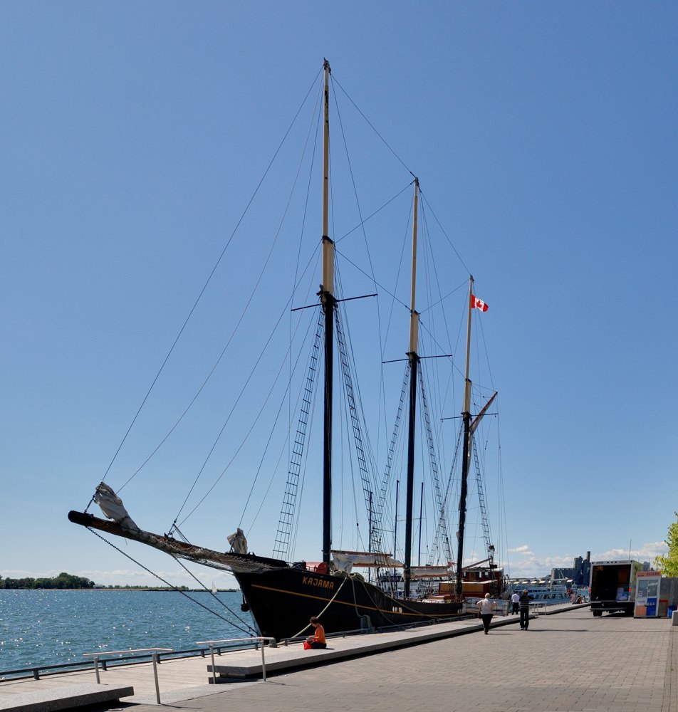 Tall Ship Kajama docked on Toronto waterfront