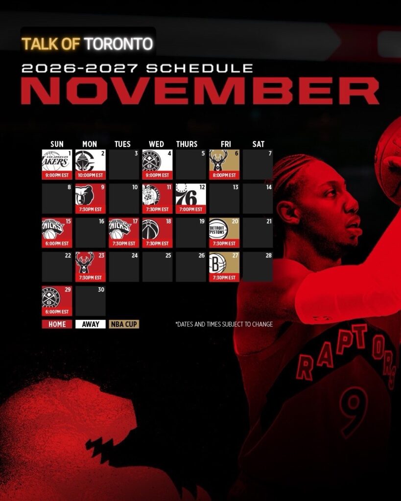 Toronto Raptors Official 2026–2027 Schedule at Scotiabank Arena Toronto photo 2
