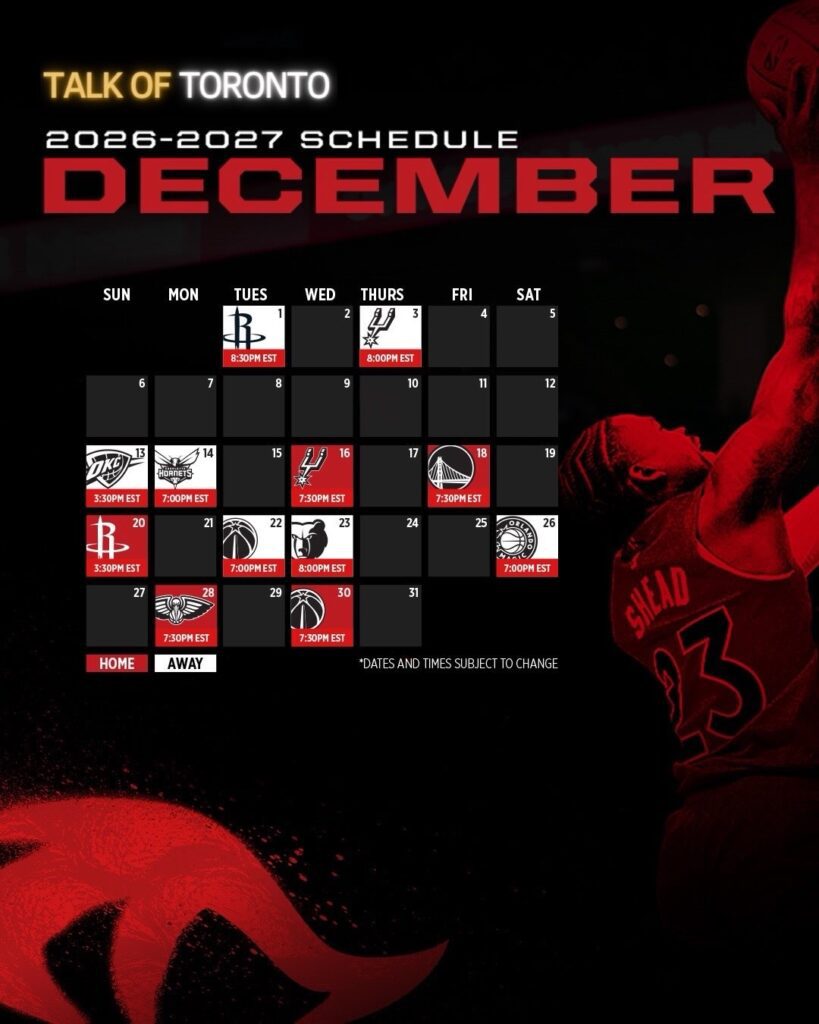 Toronto Raptors Official 2026–2027 Schedule at Scotiabank Arena Toronto photo 3