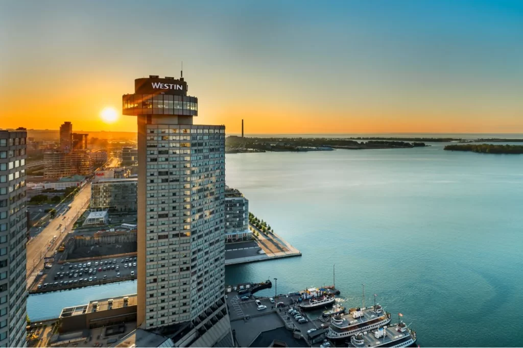 Exterior of The Westin Harbour Castle, Toronto on the Toronto waterfront