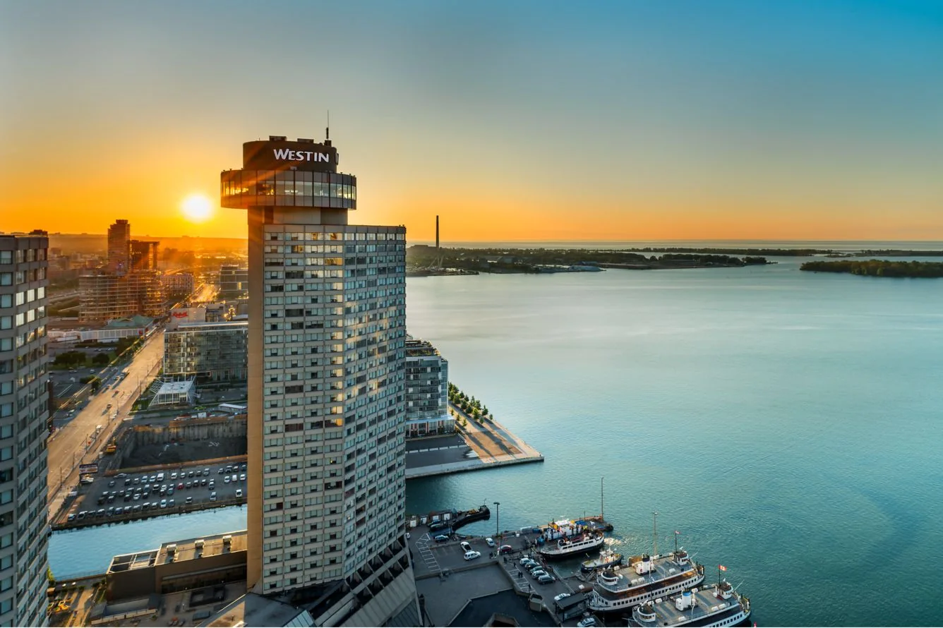 Exterior of The Westin Harbour Castle, Toronto on the Toronto waterfront