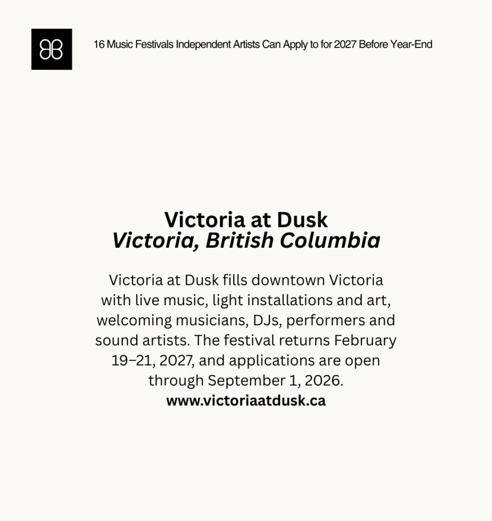 2027 music festivals for independent artists Toronto photo 10