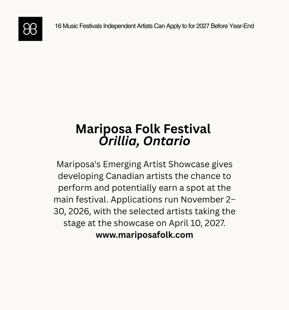 2027 music festivals for independent artists Toronto photo 14